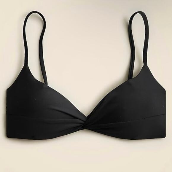 J. Crew NWT Black Classic Strappy Twist Bikini Top XXL - Picture 1 of 8